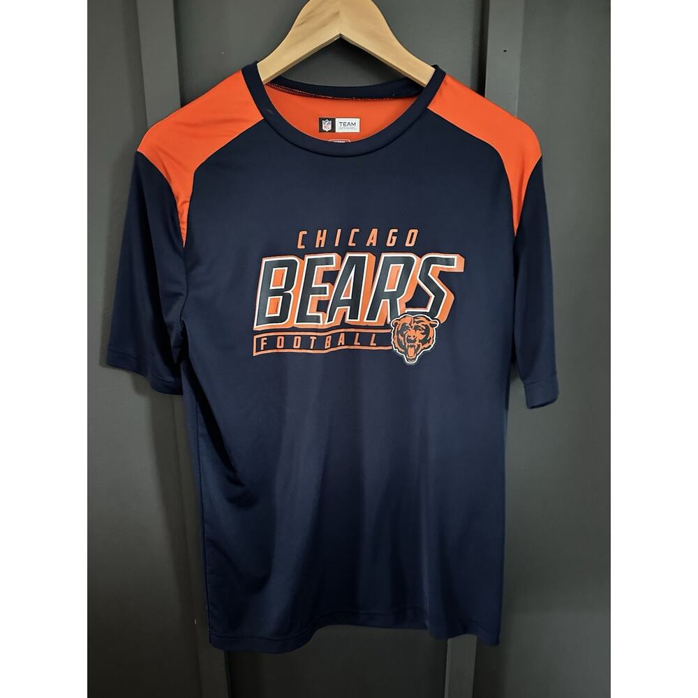 NFL Chicago Bears Men’s Dry Fit Medium Short Sleeve Shirt - Orange Blue